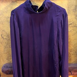 Purple dressy top. Sheer sleeves by Betabrand.